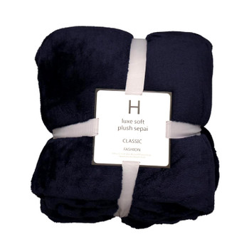 BF1G H Luxe Plush Blanket - Deep Blue