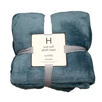 BF1H H Luxe Plush Blanket - Teal