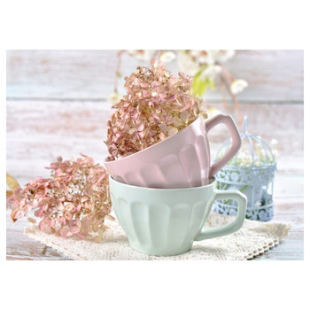 PVCPM11 PVC Placemat - Pastel Mugs with Hydrangea