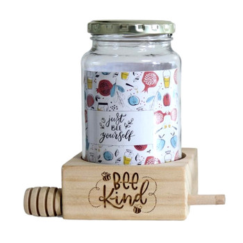 HJAR4 Glass Honey Jar - Bee Kind