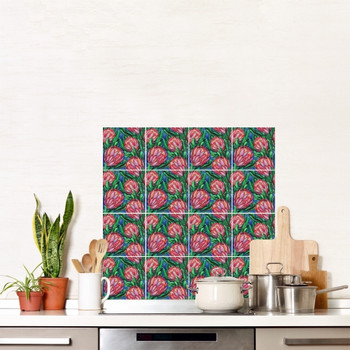 VTILE35 Vinyl Printed Wall Tile Sticker - King Protea