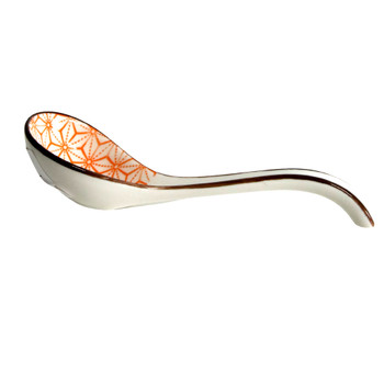 ZY056C Ceramic Spoon Holder - Orange Flowers