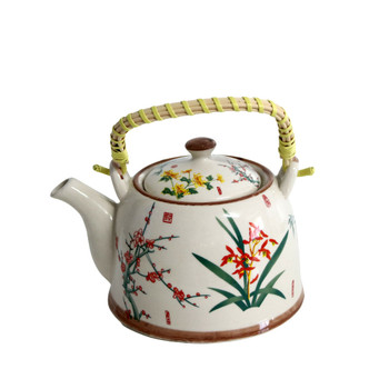 A005 Ceramic Chinese Tea Pot - Cherry Blossoms And Flowers