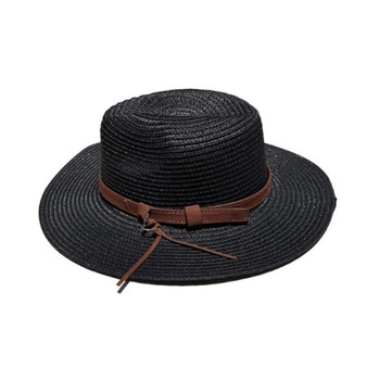 A220128B Weaved Hat - Black, Brown Belt