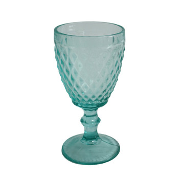 WINE049A Diamond Pattern Wine Glass (Set of 6) - Sky Blue