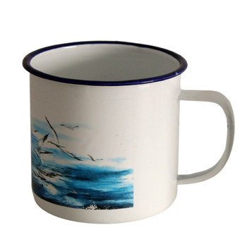 ENAP11 Printed Enamel Mug - Seagulls