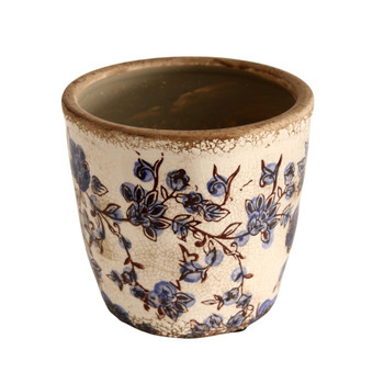 Y5252083 Small Ceramic Planter - Blue Flowers
