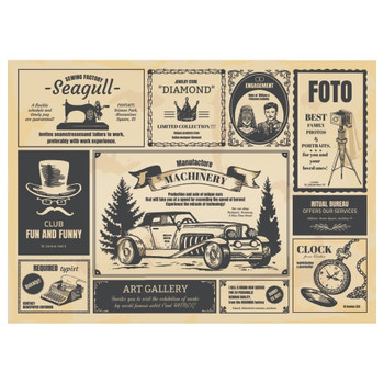 PLACEML218 Disposable Placemat - Vintage Newspaper