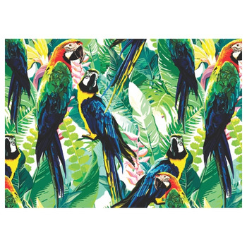 PLACEML243 Disposable Placemat - Colourful Parrots