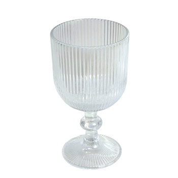 7115G Wine Glass Box of 6 - Chrome Silver Line Pattern