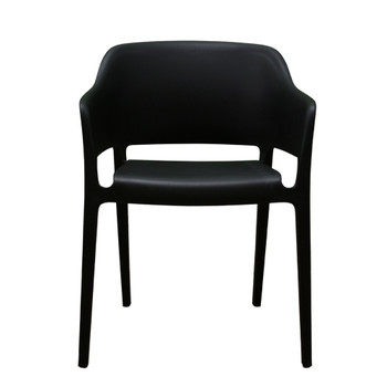 11798BLACK Solid Stackable Black Chair