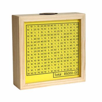 SAVEL1 Large Wooden Money Box - Yellow SAVE5000