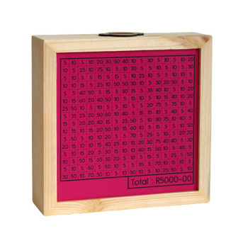 SAVEL2 Large Wooden Money Box - Pink SAVE5000