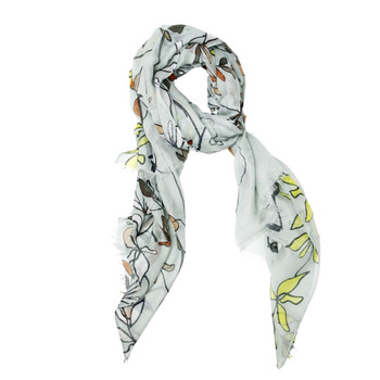 SY2309 Scarf - Coloured Leaf Outlines