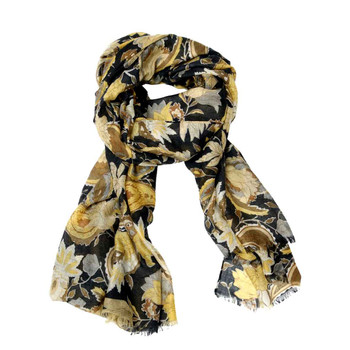 SY2318 Scarf - Beige And Yellow Flowers