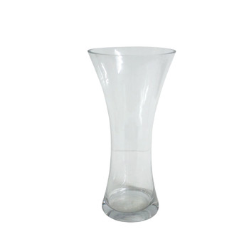 VA170125 Glass Hourglass Vase - D13H25