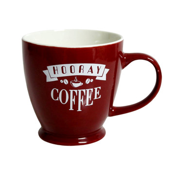 R4872C Ceramic Mug - Red, Hooray Coffee