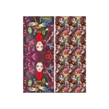 YX2311 Cashmere Scarf - Lady, Pug And Flying Fish