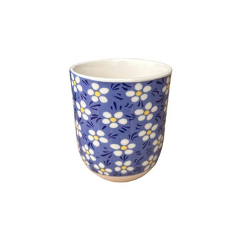 A047B Ceramic Tea Cup Set of 6 - Blue, White Daisies