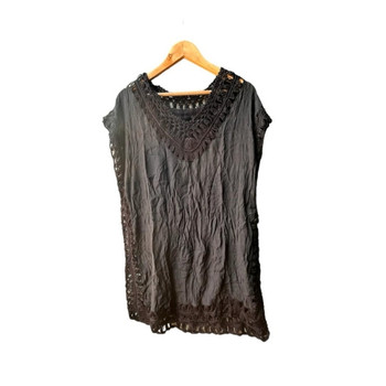 1965E Kaftan Cover Up - Black Trendy Crochet