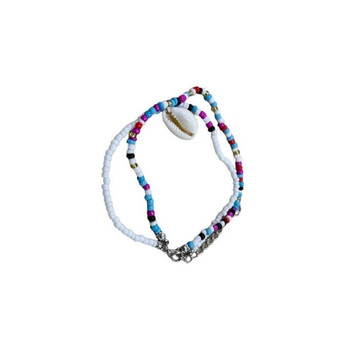ANKLE04A Anklet - Colourful Beads And Shell