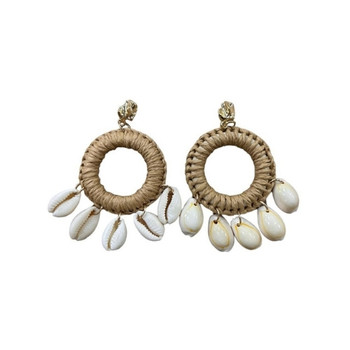 EARR01 Drop Earings - Boho Shell Cowrie