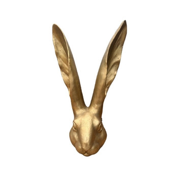 17588LB140 Large Gold Long Ear Bunny Head