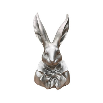 17018LB149 Large Silver Gentleman Bunny Bust