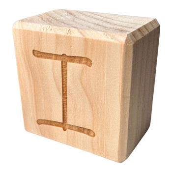 BLOCKEI Engraved Handcrafted Letter Block I