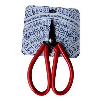 SSCI009 Small Red Handle Scissor Printed Wood Holder - Blue Mandala