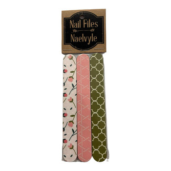 NF028 Nail File Set Of 3 - Light Pink Poppies