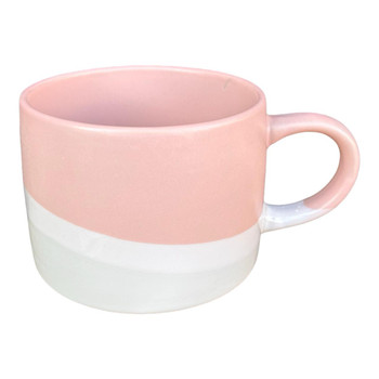 TJL25542A Ceramic 17oz Mug - Pink, White And Light Grey