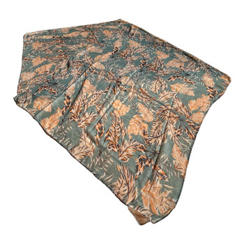 SKF2427A Polyester Scarf - Abstract Leafs, Green Background