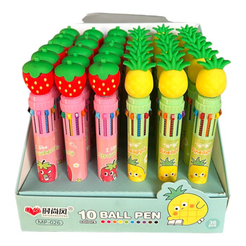 MP026 Multicolour Pens Box Of 36 - Strawberry And Pineapple
