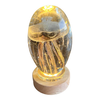 NP001F Light Up Glass Ball - Redish Jellyfish