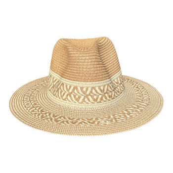 HATXC7 Hat - Brown And Beige Patterned Weaving