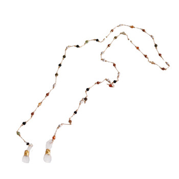 JANAA04 Glasses Chain - Assorted Colourful Beads, Gold Chain