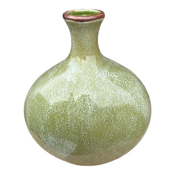 P6833872 Medium Ceramic Big Belly Vase - Rustic Green P6833872 Medium Ceramic Big Belly Vase - Rustic Green