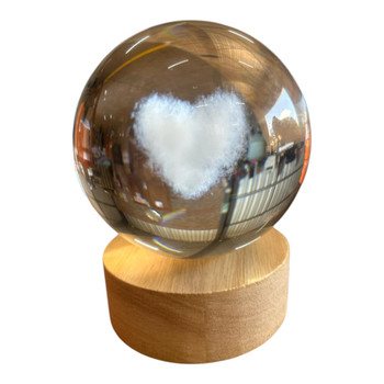 NDY100A Large Light Up Glass Ball - Heart
