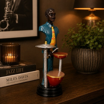 17510E Jazz Musician Figurine – Drum Player – Yellow Tie
