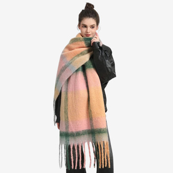 YX2501A Thick Polyester Scarf - Striped Sunrise Colours