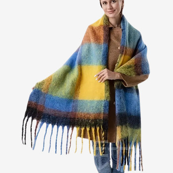 YX2501B Thick Polyester Scarf - Striped Sunset
