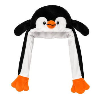 CH8 Polyester Animal Squeeze Hat - Penguin Orange Feet