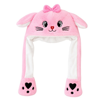 CH19 Polyester Animal Squeeze Hat - Pink Kitty