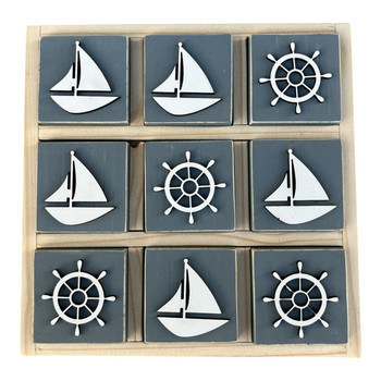 TICTAC1 Tic Tac Toe Wooden - Nautical