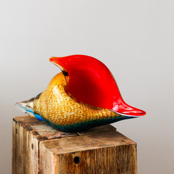 792310 Glass Decor - Red, Yellow And Blue Conch Shell 792310 Glass Decor - Red, Yellow And Blue Conch Shell