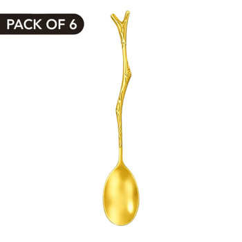 GSPOON6 Gold Branch Handle Teaspoons Pack Of 6