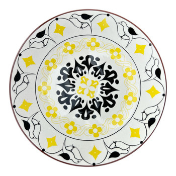 EDP1056C Ceramic 26cm Plate - Yellow Flowers Black Birds