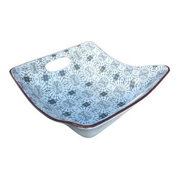 SB105B Ceramic Handled Bowl - Grey Tiedye.