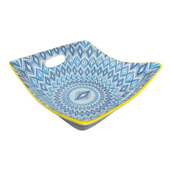 SB125B Ceramic Salad Bowl - Blue Diamonds